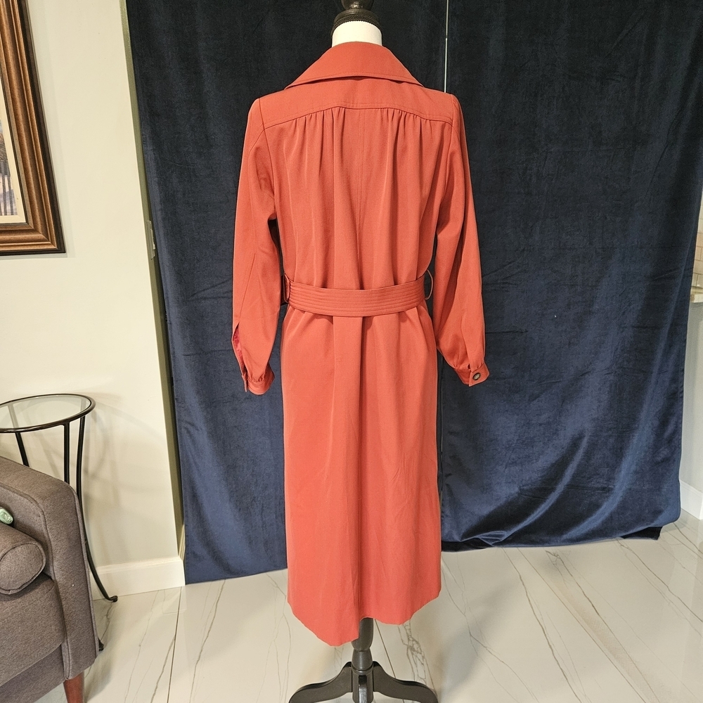 Yves Saint Laurent Coral Long Sleeve Dress with Belt - Picture 3 of 14